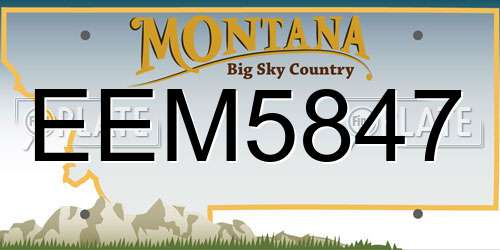 EEM5847 Montana License Plate