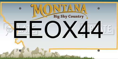 EEOX44 Montana License Plate