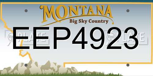 EEP4923 Montana License Plate