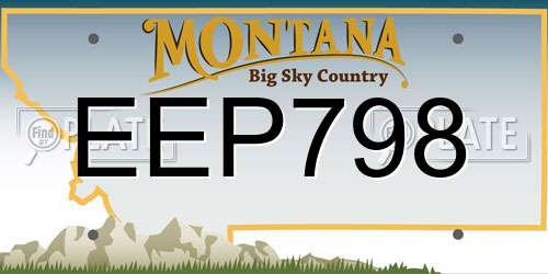 EEP798 Montana License Plate