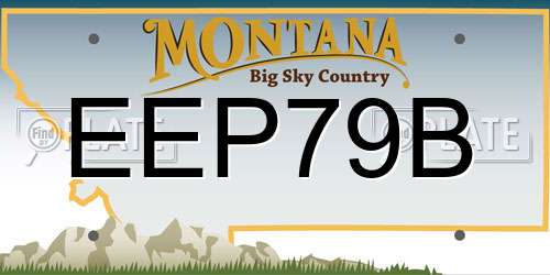 EEP79B Montana License Plate