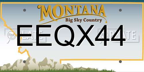 EEQX44 Montana License Plate