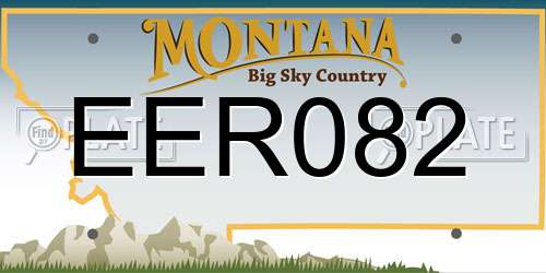 EER082 Montana License Plate