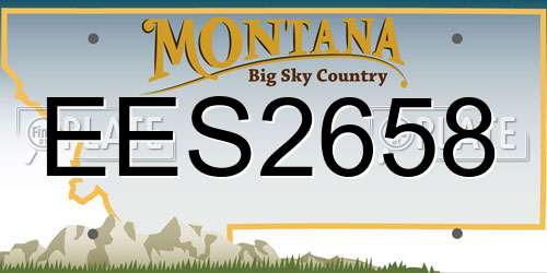 EES2658 Montana License Plate