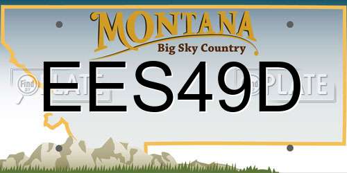 EES49D Montana License Plate