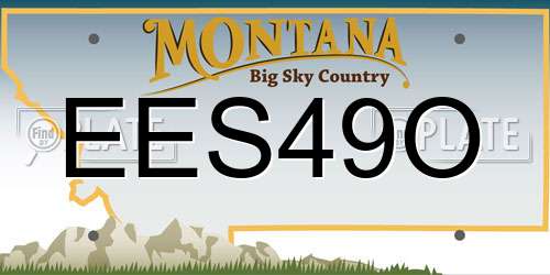 EES49O Montana License Plate