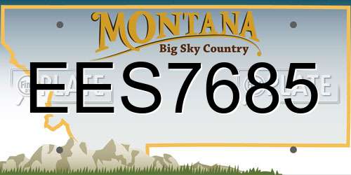 EES7685 Montana License Plate
