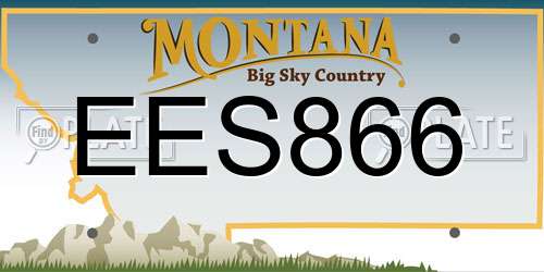 EES866 Montana License Plate