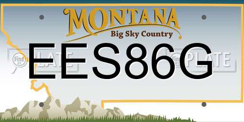 EES86G Montana License Plate