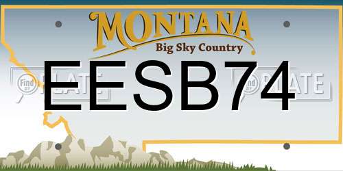 EESB74 Montana License Plate