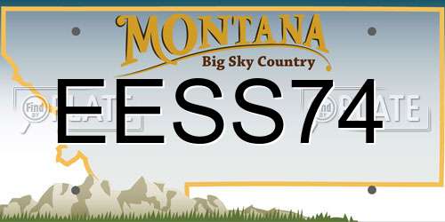 EESS74 Montana License Plate
