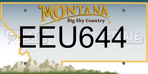 EEU644 Montana License Plate