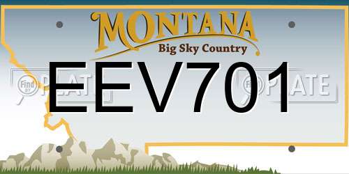 EEV701 Montana License Plate