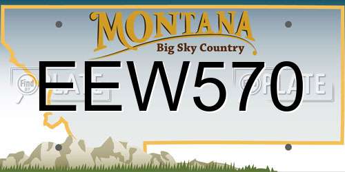 EEW570 Montana License Plate