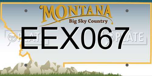 EEX067 Montana License Plate