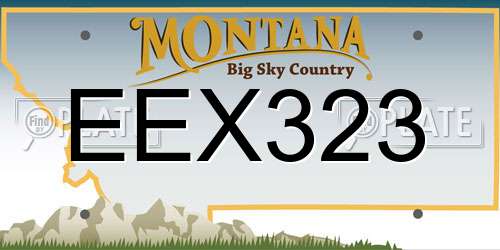 EEX323 Montana License Plate