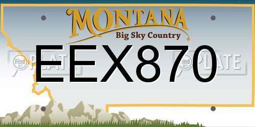 EEX870 Montana License Plate