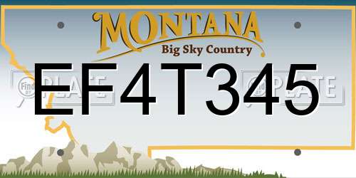 EF4T345 Montana License Plate
