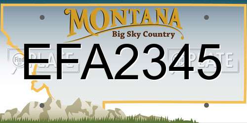 EFA2345 Montana License Plate