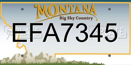 EFA7345 Montana License Plate