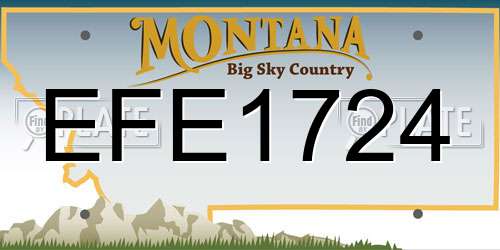 EFE1724 Montana License Plate
