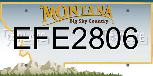 EFE2806 Montana License Plate