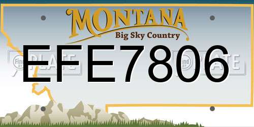 EFE7806 Montana License Plate
