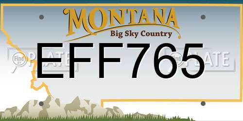 EFF765 Montana License Plate