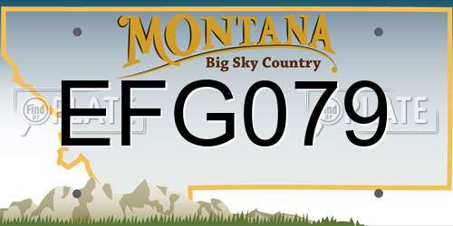 EFG079 Montana License Plate