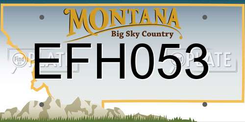 EFH053 Montana License Plate