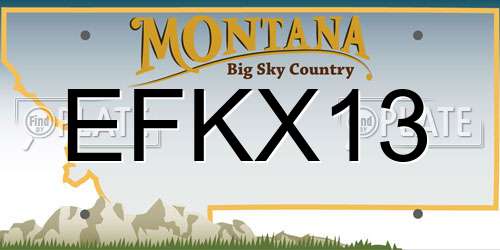 EFKX13 Montana License Plate