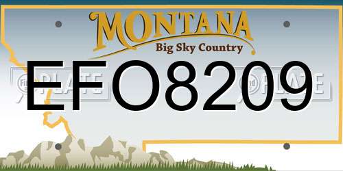 EFO8209 Montana License Plate
