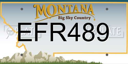 EFR489 Montana License Plate