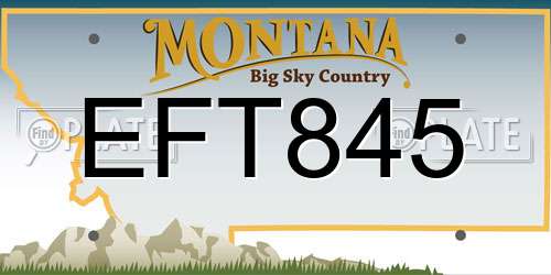 EFT845 Montana License Plate