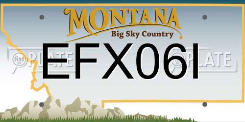 EFX06I Montana License Plate