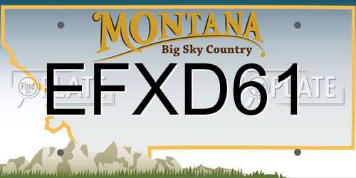 EFXD61 Montana License Plate