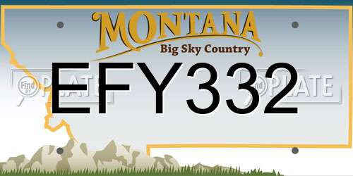 EFY332 Montana License Plate