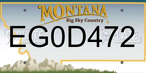 EG0D472 Montana License Plate