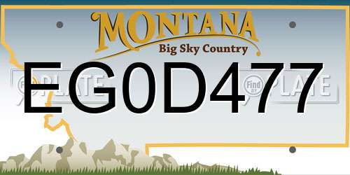 EG0D477 Montana License Plate