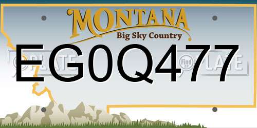 EG0Q477 Montana License Plate