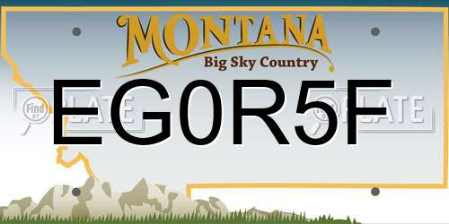 EG0R5F Montana License Plate