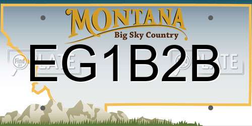EG1B2B Montana License Plate