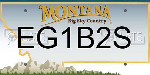 EG1B2S Montana License Plate