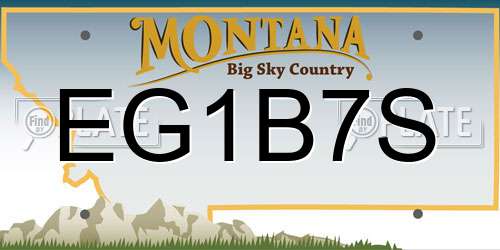 EG1B7S Montana License Plate