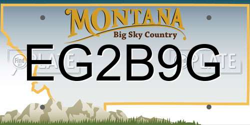 EG2B9G Montana License Plate