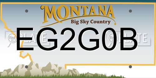 EG2G0B Montana License Plate