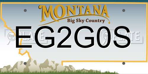 EG2G0S Montana License Plate