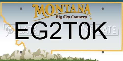 EG2T0K Montana License Plate