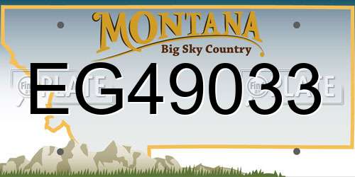 EG49033 Montana License Plate