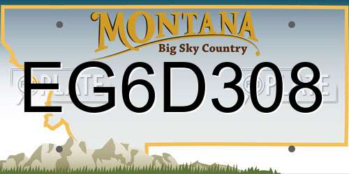 EG6D308 Montana License Plate